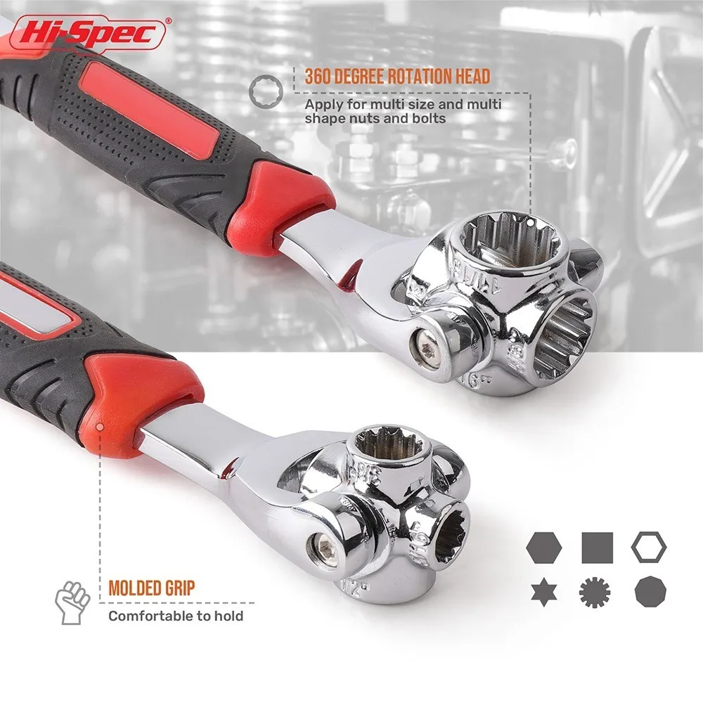 Hi-Spec 48 in 1 Torque Wrench Multitools Tiger Key Tiger Wrench Tool Universal Key Socket Spanner Torquimetro Anahtar Takimlari