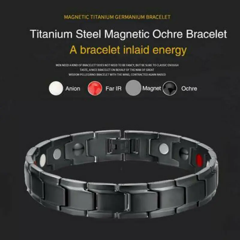 Titanium Steel MagneticTherapy Bangle Bracelets Therapeutic Energy Healing Powerful Magnets Bracelet Improve Blood Circulation