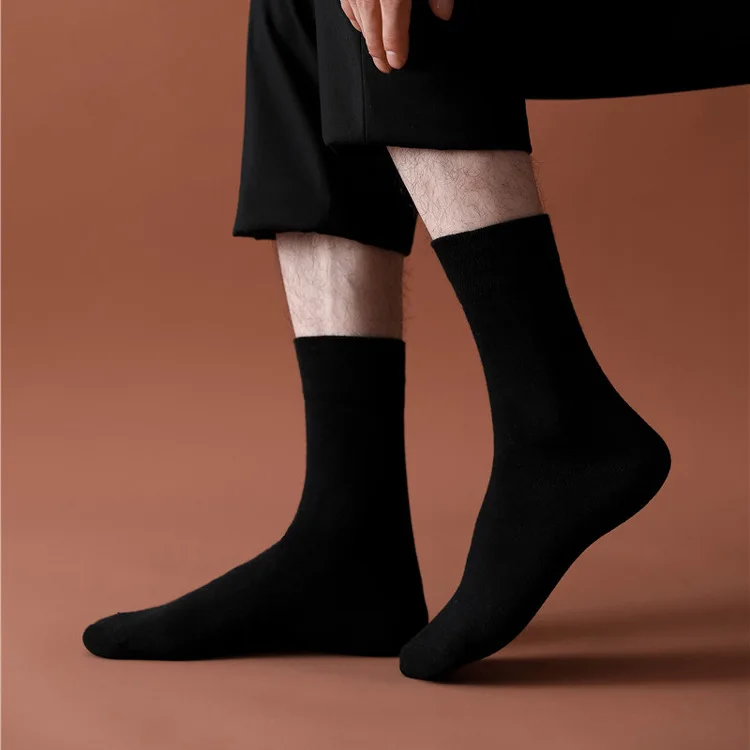 New Men's Socks Cotton White Black Gray Breathable Long Crew Socks Hosiery Solid Color Men High Tube Sock Male Casual Streetwear