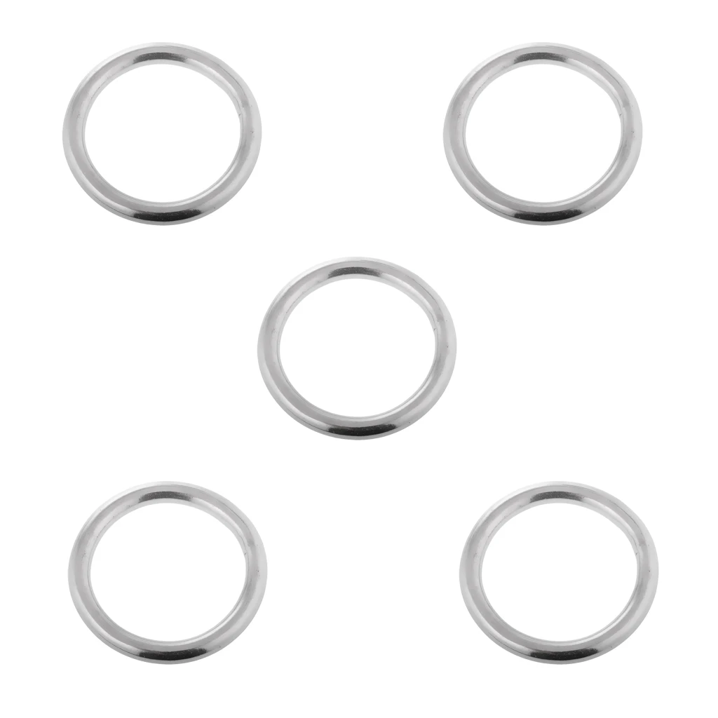 5pcs Polished Welded 304 Stainless Steel Sail Boat O Rings Clip 15/20/25/30/35mm