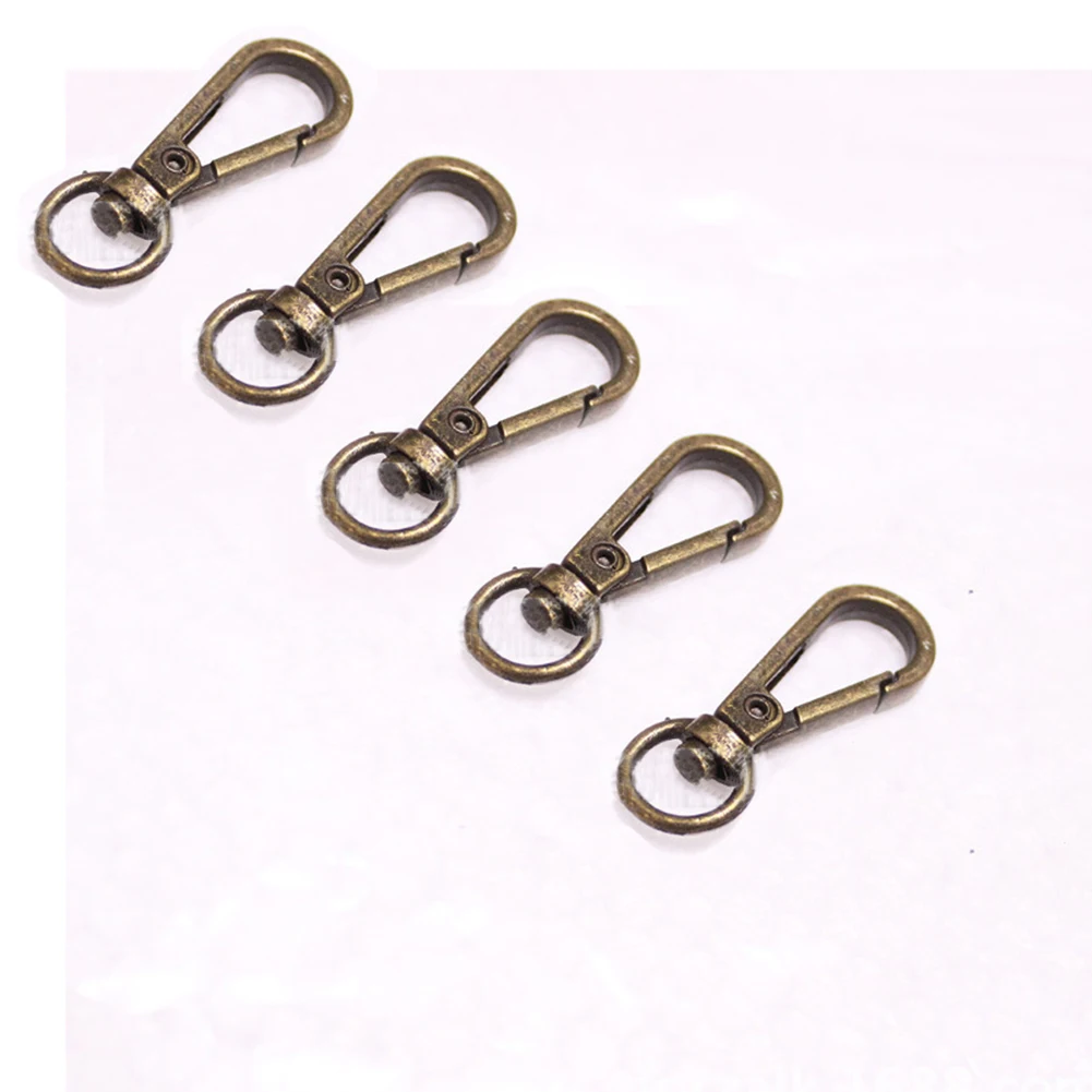 5pcs/lot Gold Silver Bronze Black Metal Swivel Lobster Clasp DIY Keychain Keyring Key Chain Ring Craft Bag Hardware Wholesale