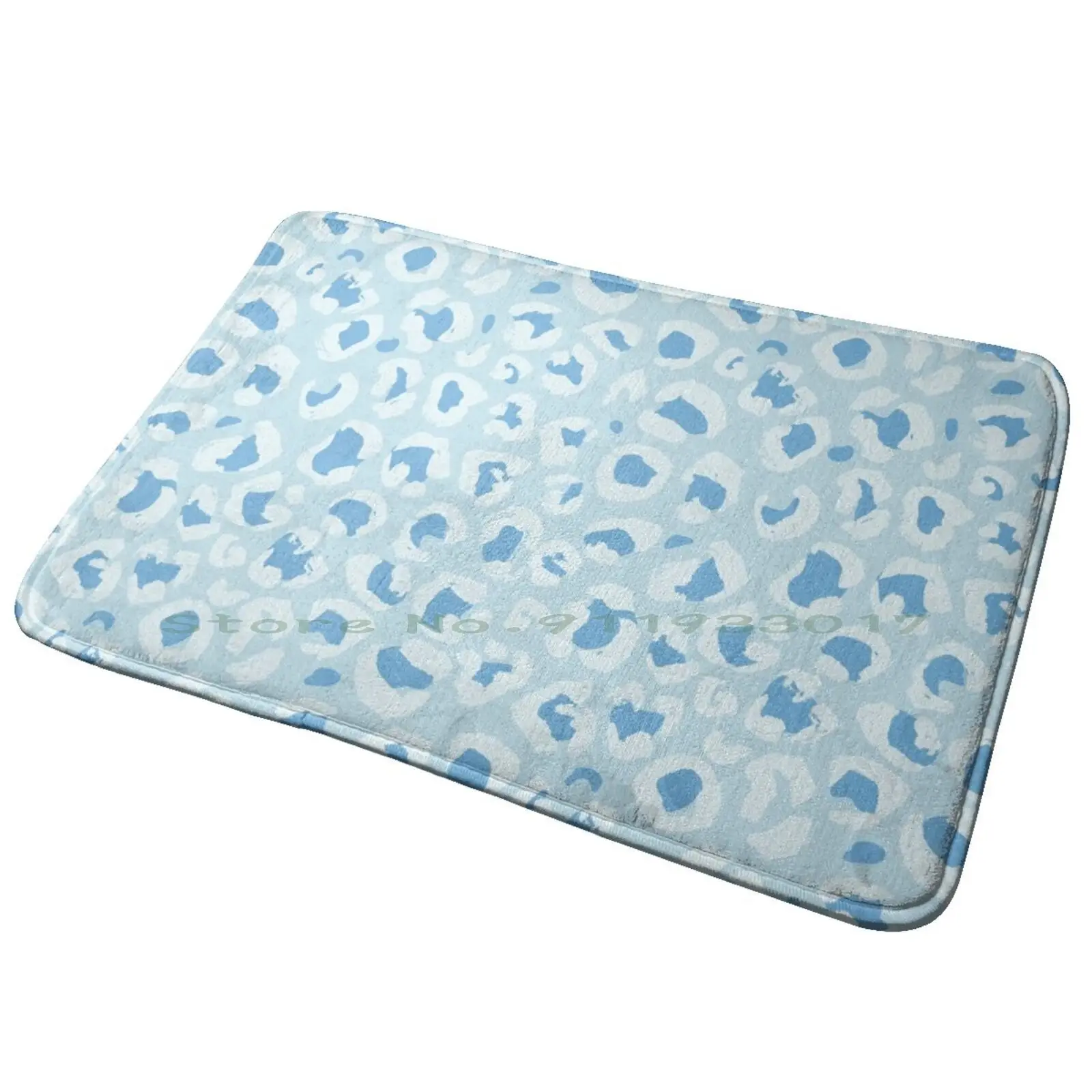 Cheetah Print-Blue Entrance Door Mat Bath Mat Rug Mature Content Sexy Adult Funny Anime Girls Ass Ecchi Hentai Waifu Breast