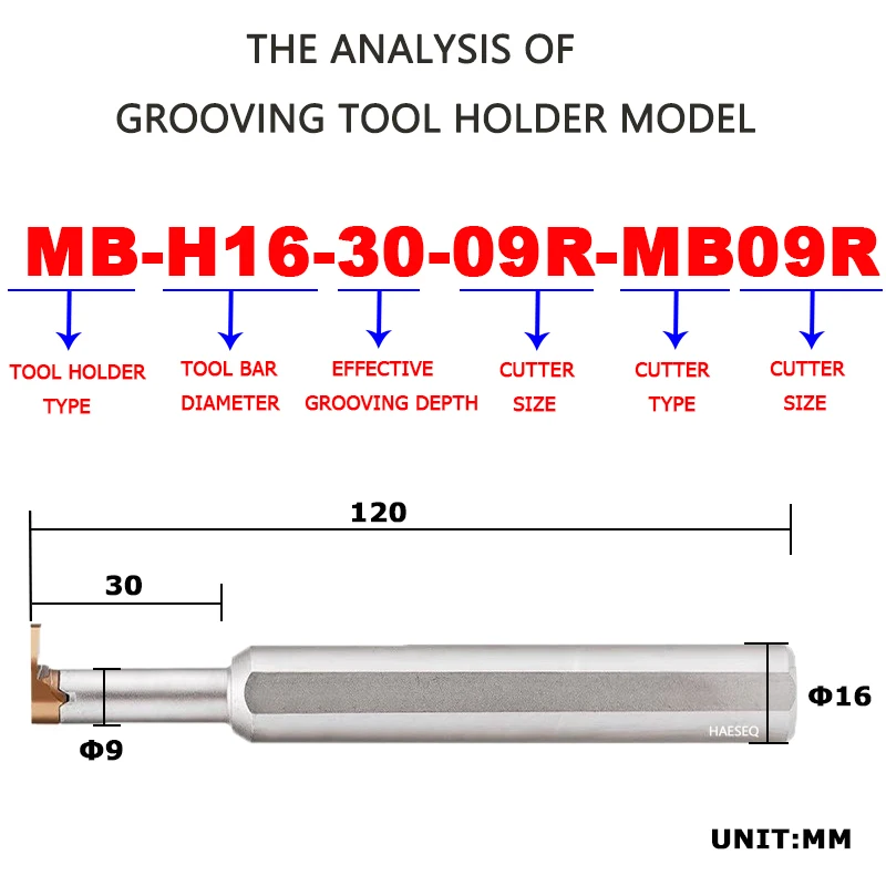 MG-H12 MG-H16 MG-H20 Grooving Tool Holder 12mm 16mm 20mm Internal Slot Cutting Bar Spring Steel CNC Lathe Groove Turning Tool