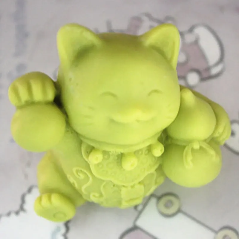 Stampo per candele per gatti fai-da-te Lucky Fortune Cat stampi in Silicone per decorare torte stampo per sapone per gatti strumento per argilla