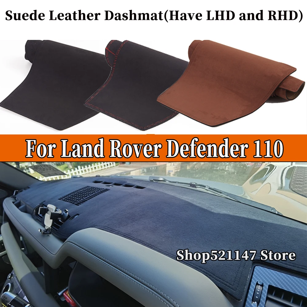 

Accessories Car-styling Suede Leather Dashmat Dashboard Cover Dash Mat Carpet For Land Rover Defender 110 2020 2021 2022 2023