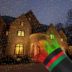 Açık hareketli LED projektör ışığı kırmızı ve yeşil tam gökyüzü yıldız noel lazer sahne ışığı Gardern yıldızlı işıklar IP65 çim spot