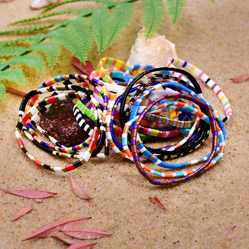 MOON GIRL Tila Beads Miyuki Bracelets for Women Rainbow Handmade Stretchy Charm Wrap Friendship Pulseras Mujer Dropshipping