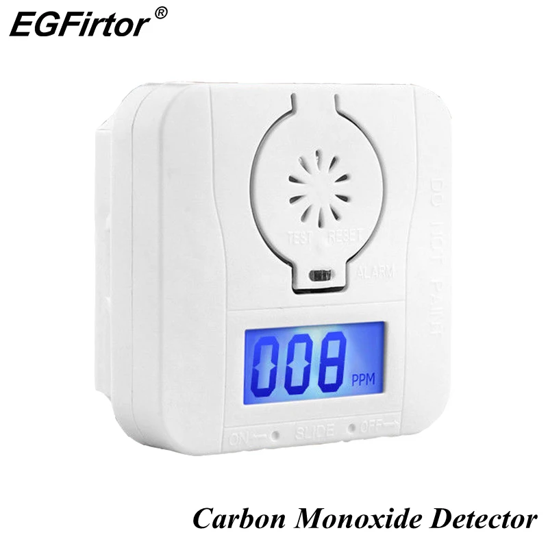 Detector De Monóxido De Carbono para Segurança Doméstica, Alarme De Aviso Digital, Sensor, Temperatura, Display LCD