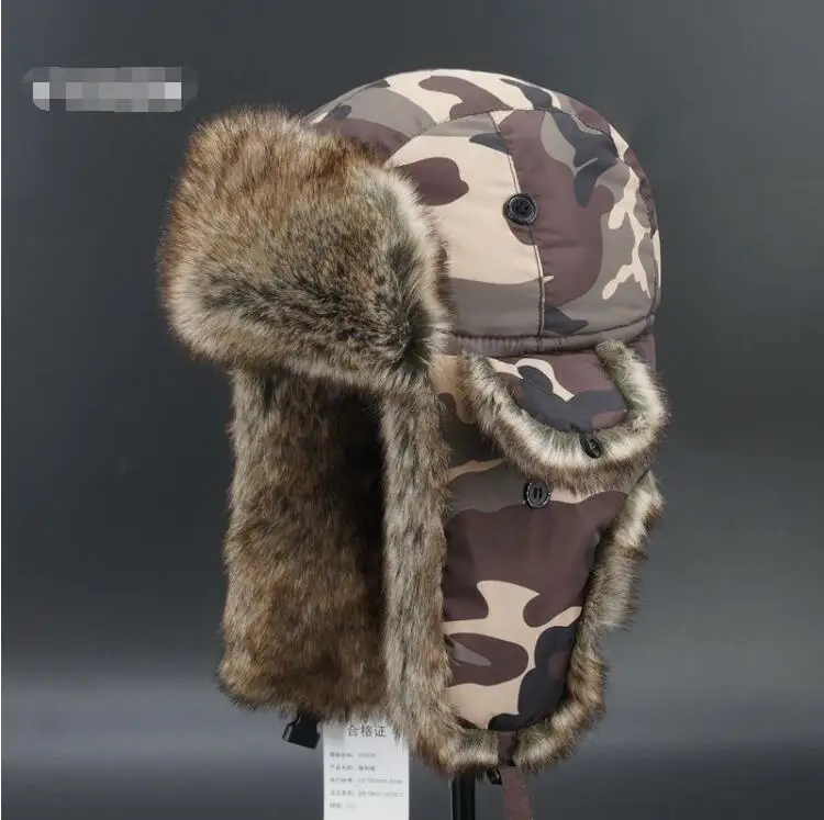 Super warm!Autumn winter men women trend lei feng cap winter skiing cap ear flight winter camouflage waterproof hat TB3721