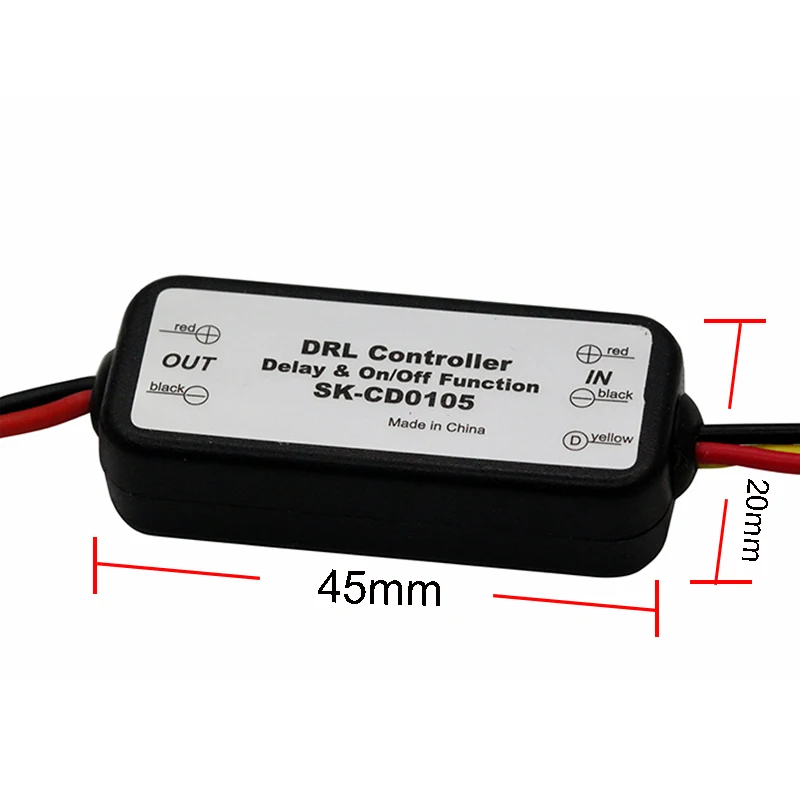 SUNKIA DRL Controller Auto Car LED Daytime Running Light Relay Harness Dimmer On/Off 12-18V Fog Light Controller