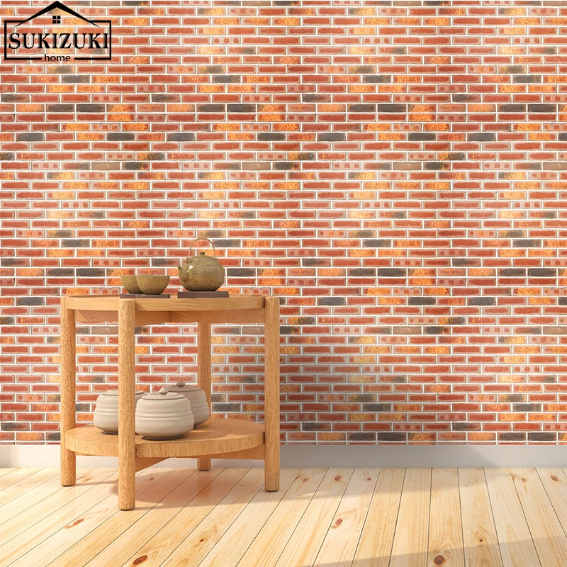 Adhesive Brick Sticker For Furniture Old Brick Wall Wood Wallpaper For Walls In Rolls Living Room Bedroom Hanging Paper For Wall