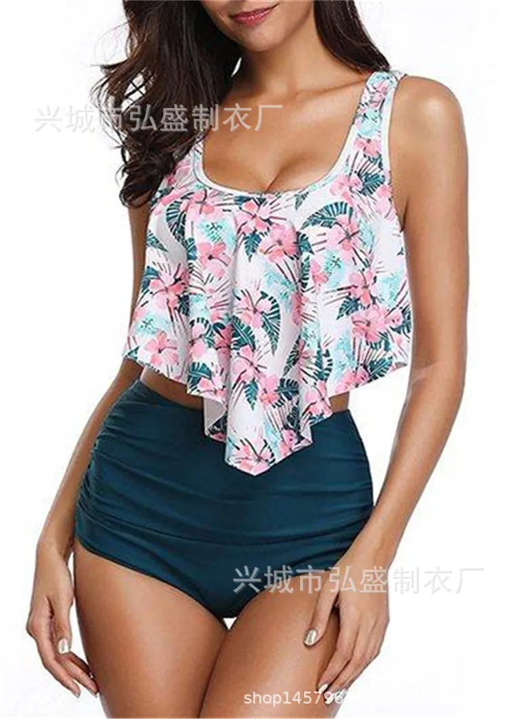 Two-piece women swimsuit The new European and American high waist bikini swimsuit female explosion models  women\'s swimwear