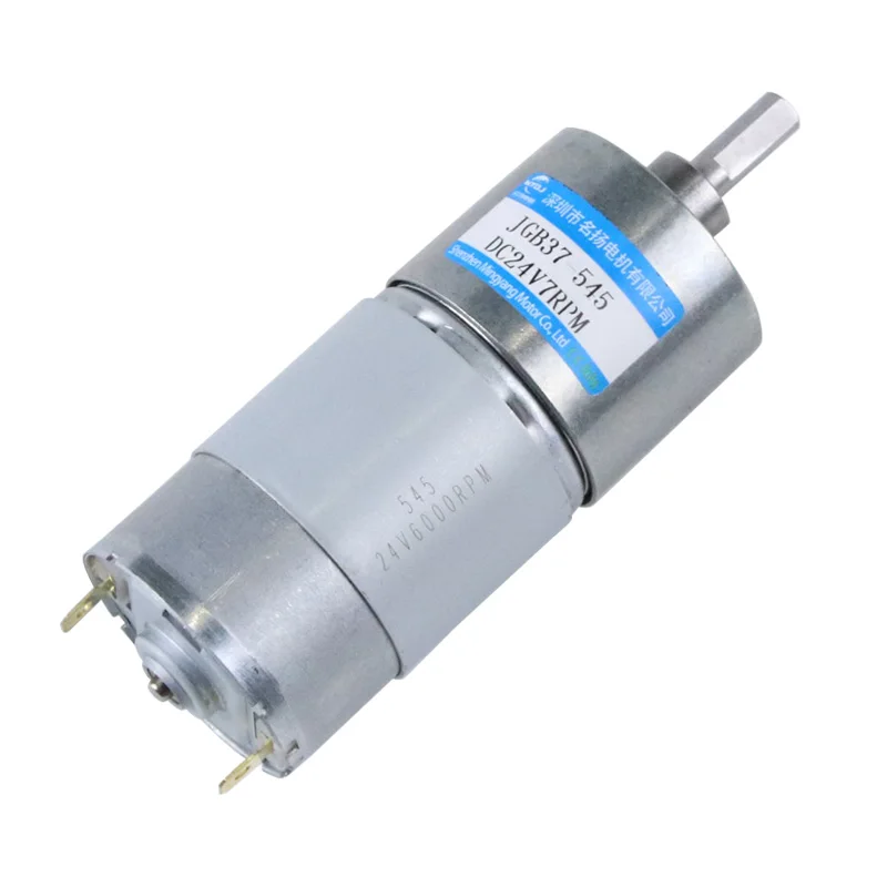Motor de engranaje de CC de 37mm, 24V, 12V de alto, JGB37-545 CW CCW, Motor pequeño de micromotor regulador de velocidad para herramientas de torno de máquina de grabado