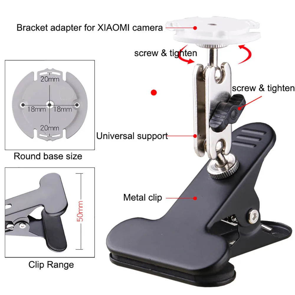 Universal Security CCTV Camera Stand Clip Mount Stand Adjustable Clip Holder Home Bed Desktop Mount Bracket for Xiaomi Webcam