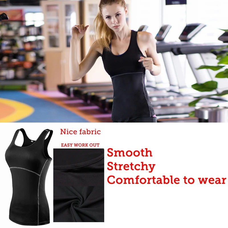 Women\'s Athletic Sleeveless vest Compression Quick Dry Yoga Sport Shirts Vest Tights Base Layer Gym Running Quick Dry Tank Top S