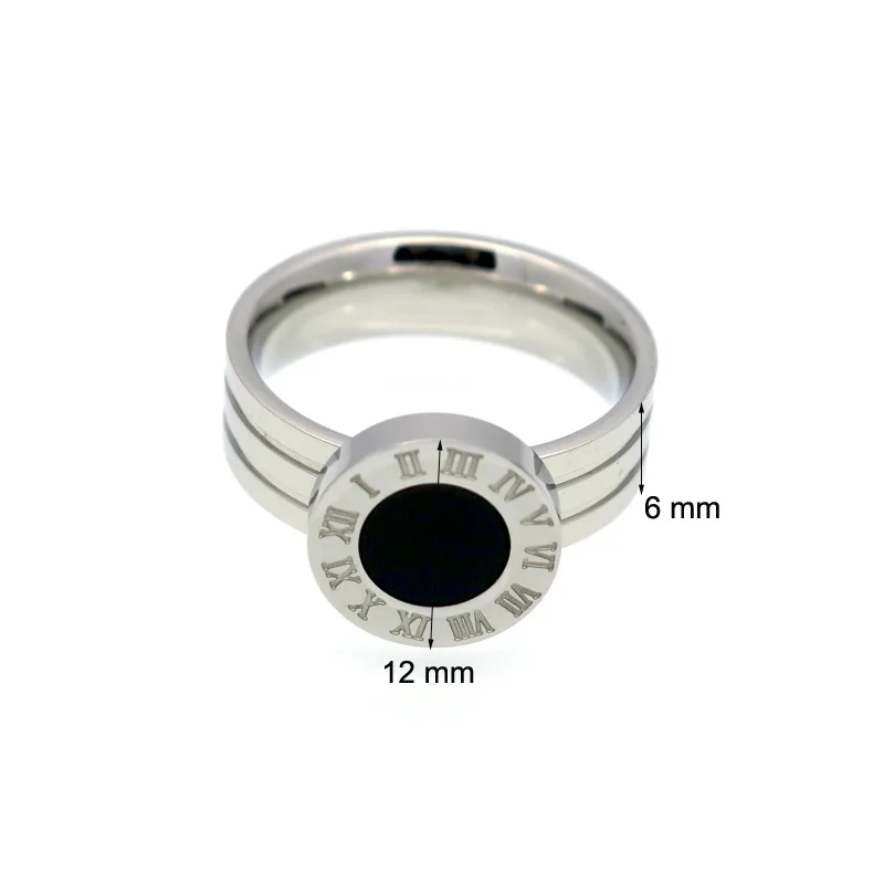 Famous Brand Women Ring Gold/Silver Colour Stainless Steel Ring Roman Numeral Shell Luxury Jewelry Female Top For Finger