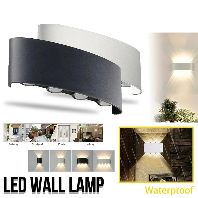 Led Wall Lamp Aluminum Outdoor IP65 Waterproof Up Down Wall Light For Home Stair Bedroom Bedside Bathroom Corridor Lighting