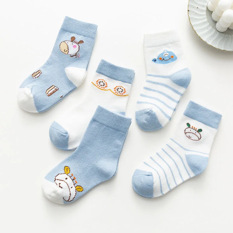 5 Pairs Baby Infant Socks Pink Dinosaur Cute Warm Winter Cartoon Socks Baby Girls Boys Soft Cute Boots Warm Baby Socks Gift