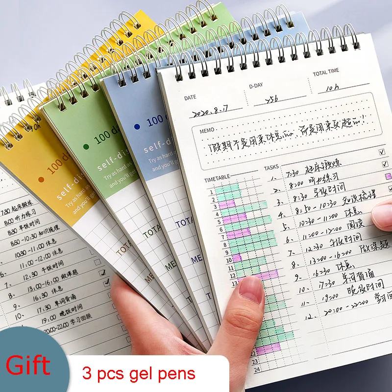 

100 Days Daily Weekly Study Planner Notebook Journal Agenda Task Memo Diary Organizer Schedule School Stationary Office Supplies