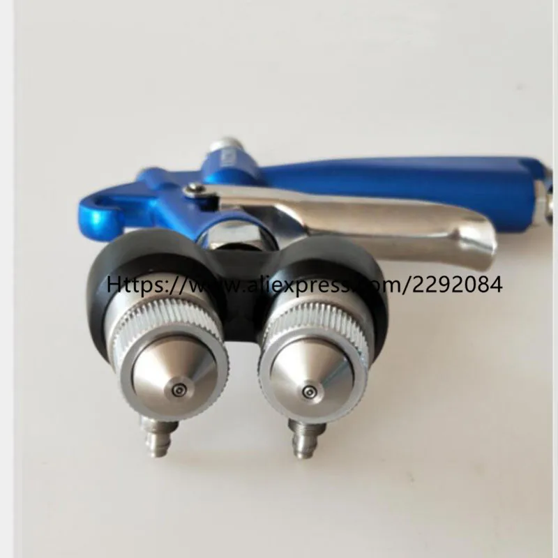 High quality Double Nozzle Nanometer Spray Gun HVLP Sprayer Paint Spray Tool Air Compressor Two-Component Nozzle