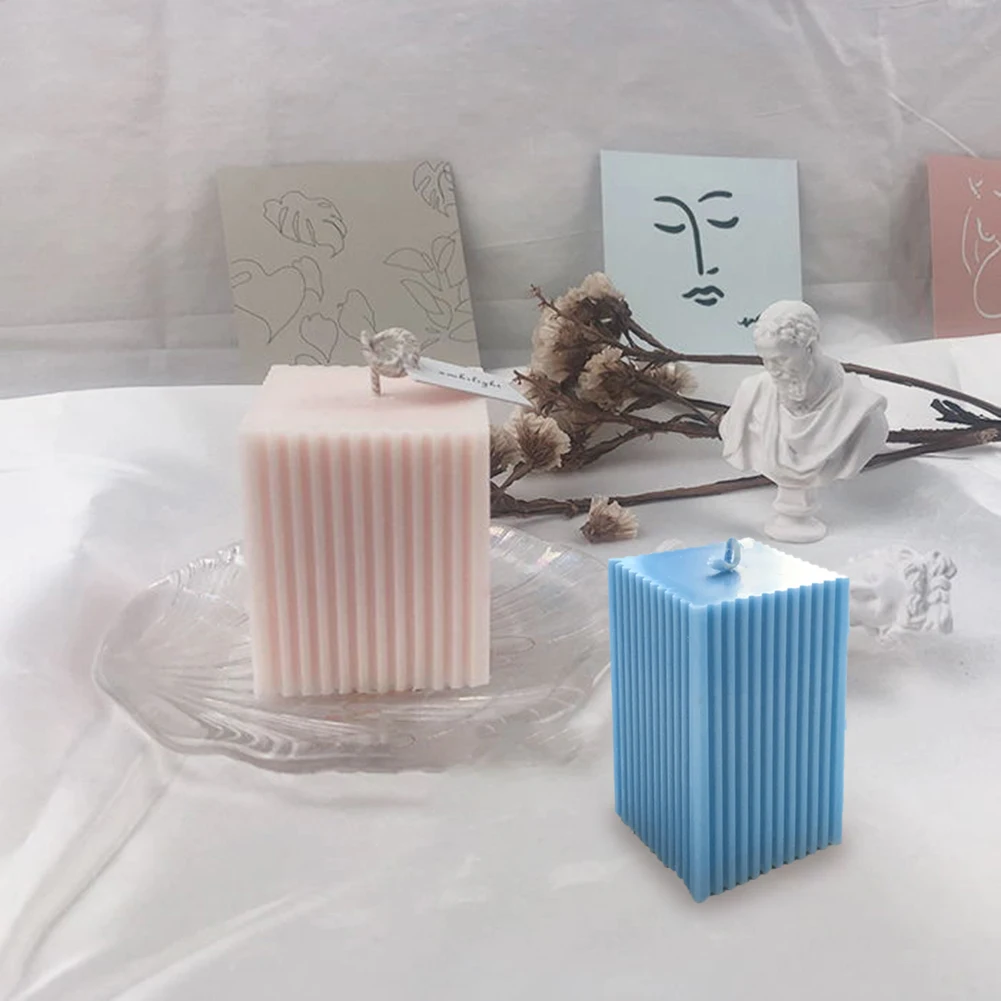 DIY Candle Making Square Serrated Acrylic Candle Plastic Mold Handmade Candle Wax Plastic Mold Dropshipping Wholesale