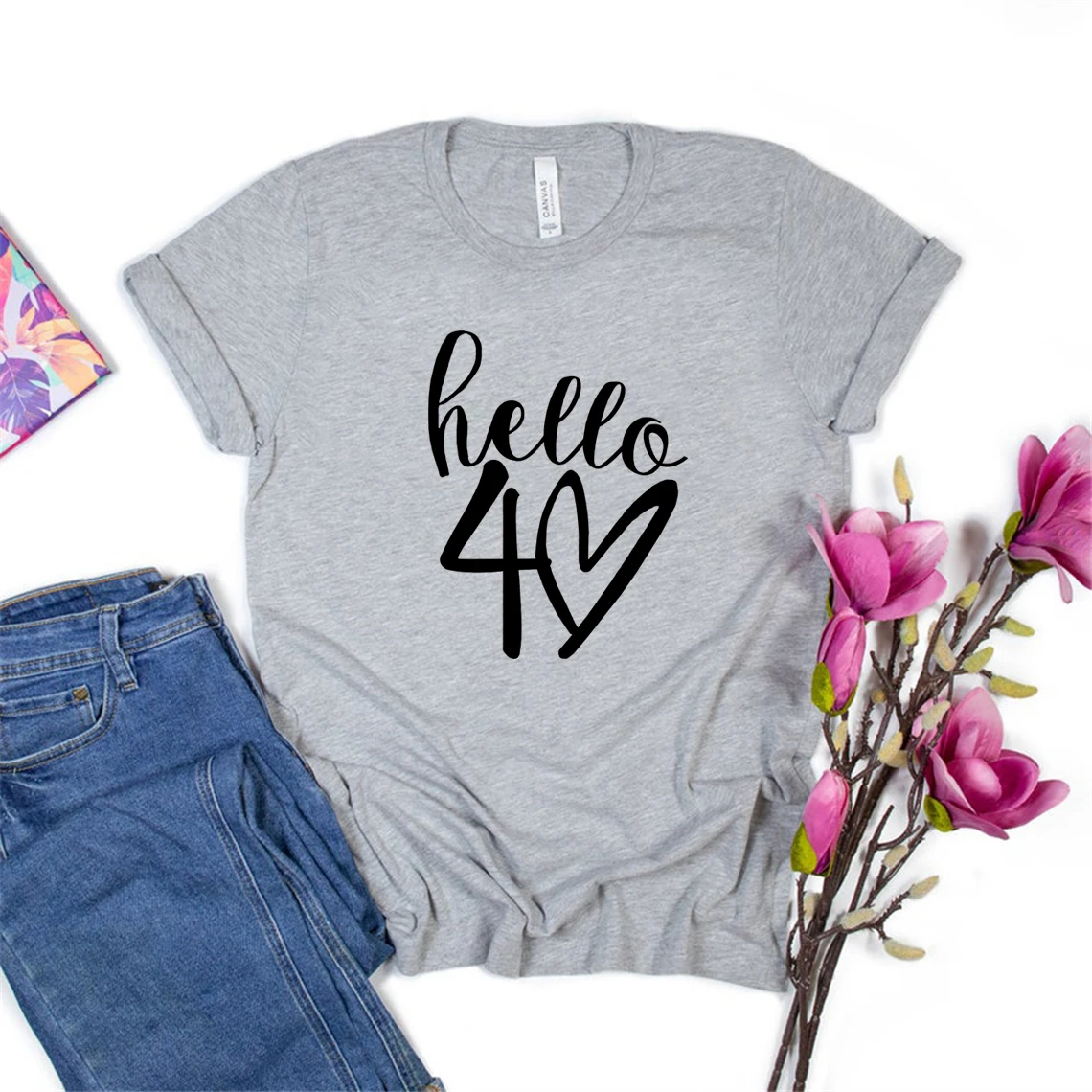 Hello Forty Shirt Hello 40 Tshirt 40th Birthday T-Shirt Birthday Trip Shirt Birthday Gift Unisex Graphic T Shirts Woman Tshirts