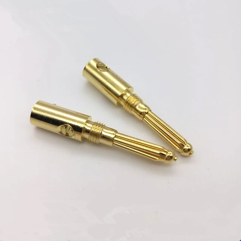 Conector banana para alto-falante 4mm, plugue de 6 núcleos, adaptador de áudio banhado a ouro, amplificador de plugue banana