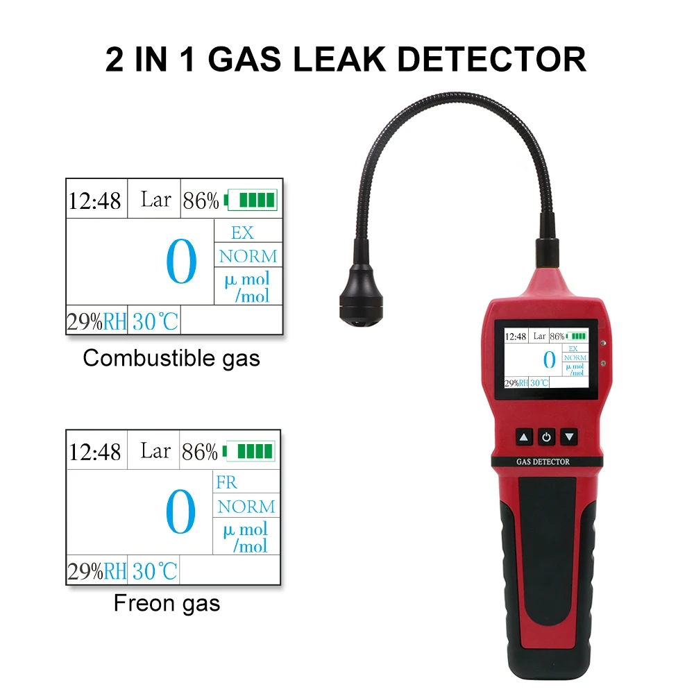 Portable Refrigerant Gas leak detector Natural Gas CH4/coal 2 in 1 leak Detector Freon gas CFCs HCFCs HFCs Halogen Freon