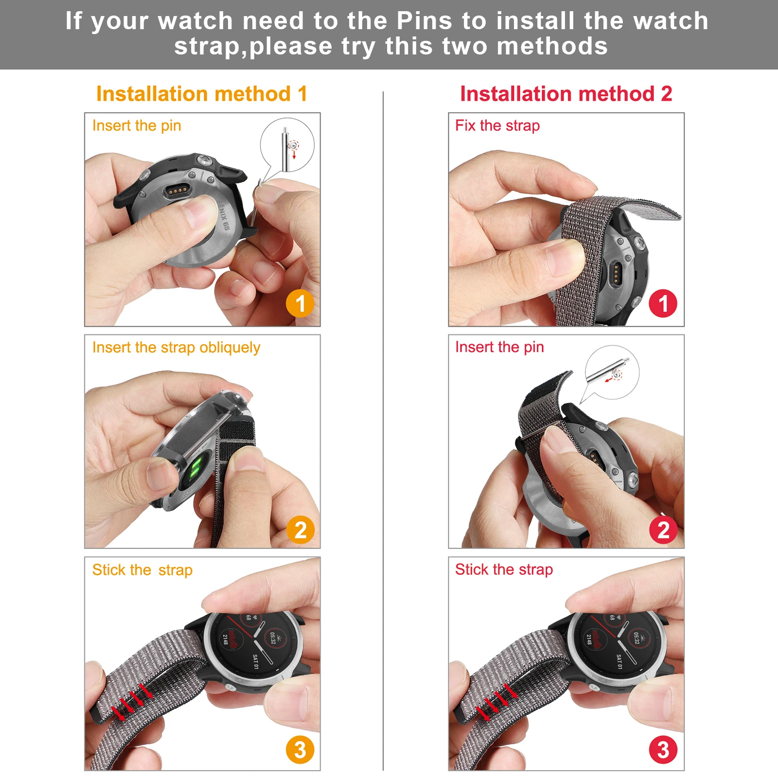 Nylon-Armband für Garmin Fenix 7 7X 7S Smartwatch Sport Klebearmband für Fenix 6 6X 26mm 22mm 20mm Klettverschluss Nylonarmband