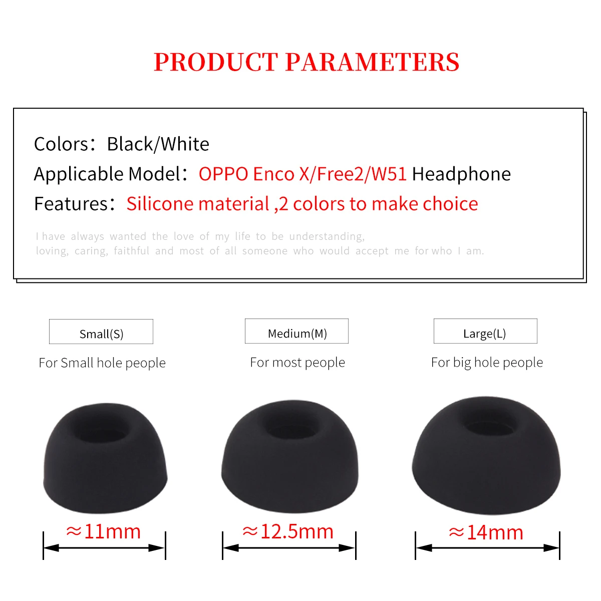 Silicone Ear Tips para OPPO Enco X W51, redução de ruído sem fio, tampões de boca oval, OPPO Enco Free, 2 Eartips, 6pcs