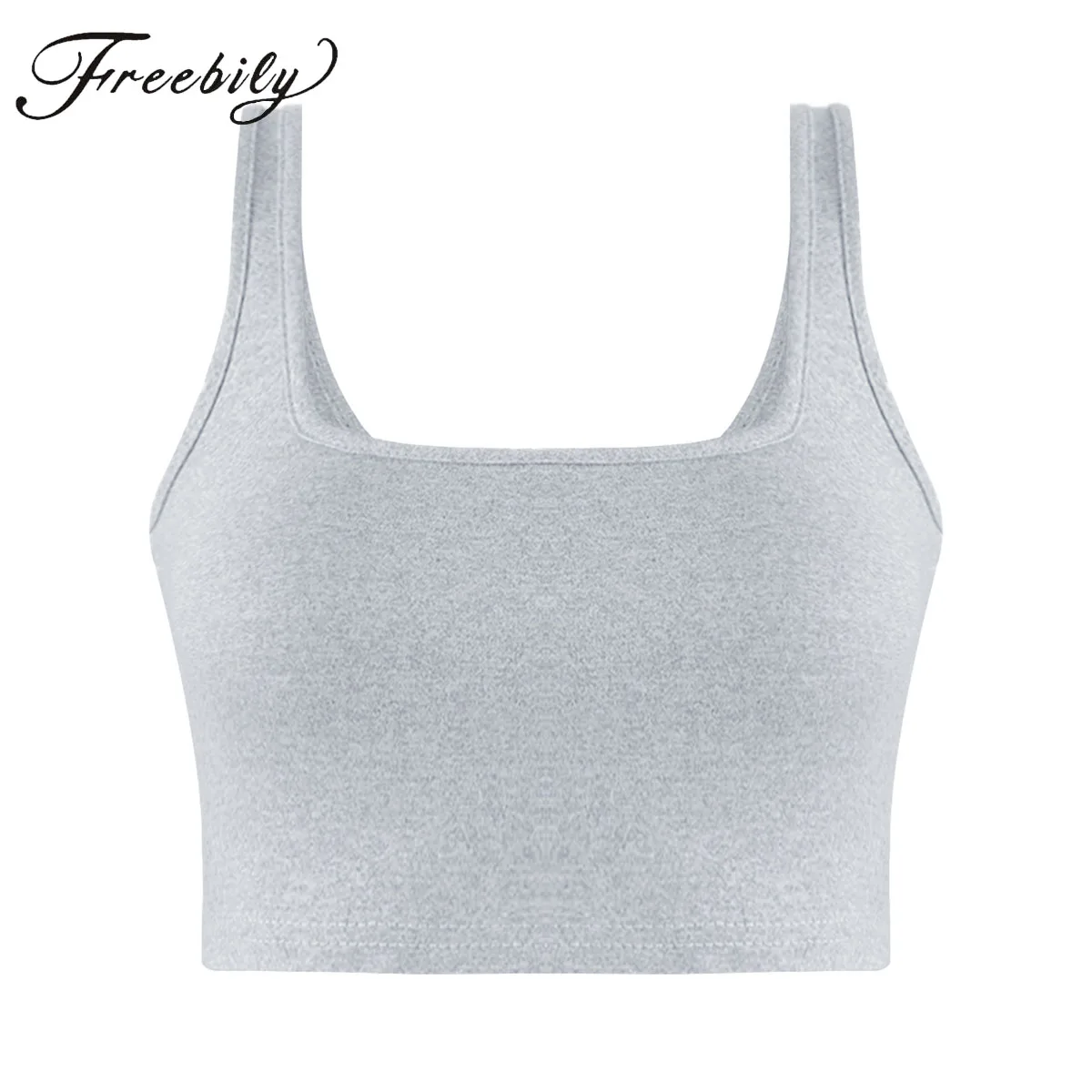 

Womens Casual Sleeveless Cotton Vest Top Slim U Croptops Tank Tops Black/White Stylish Crop Tube Top