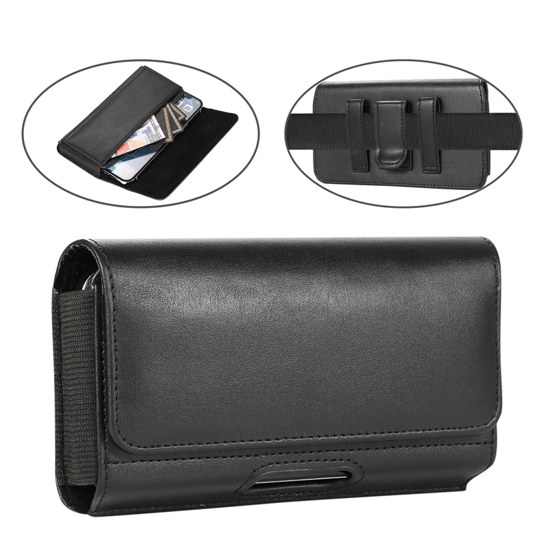 Pouch Wallet Cover for Samsung S25 S24 S23 S22 S21 S20Plus S24FE For Iphone Smartphone Universal Magnetic Waist Bag Leather Case