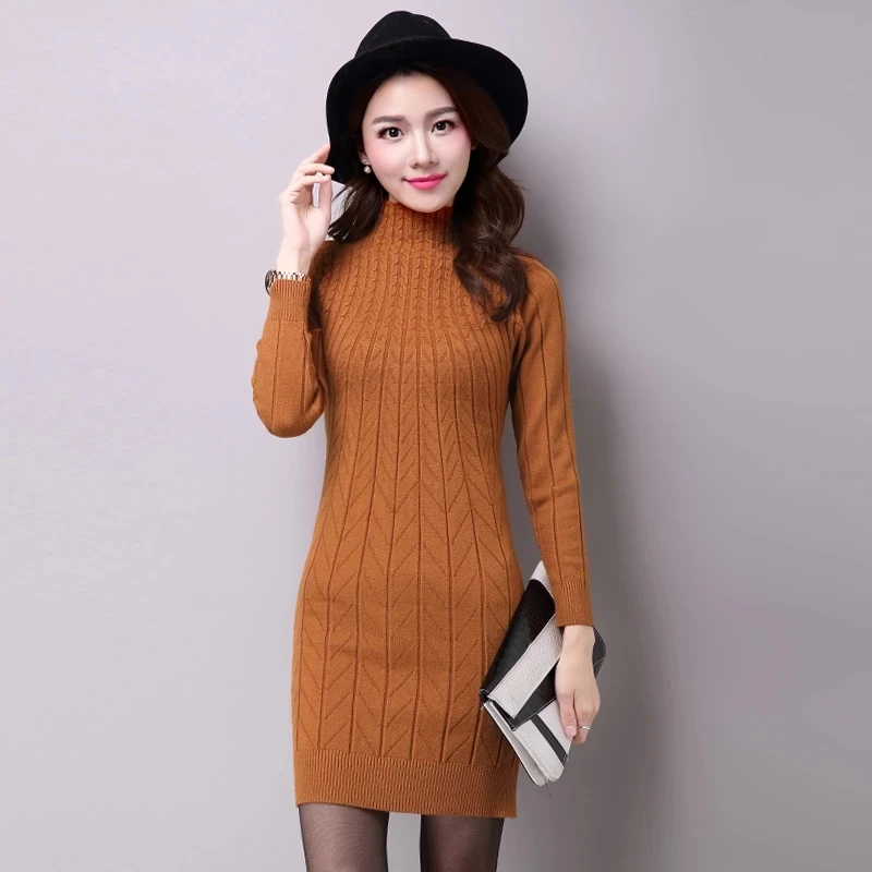 High quality Warm Sweaters Pullover Women Clothing 2024 Autumn Winter Medium long Turtleneck Knitted Sweater Female Casual Tops