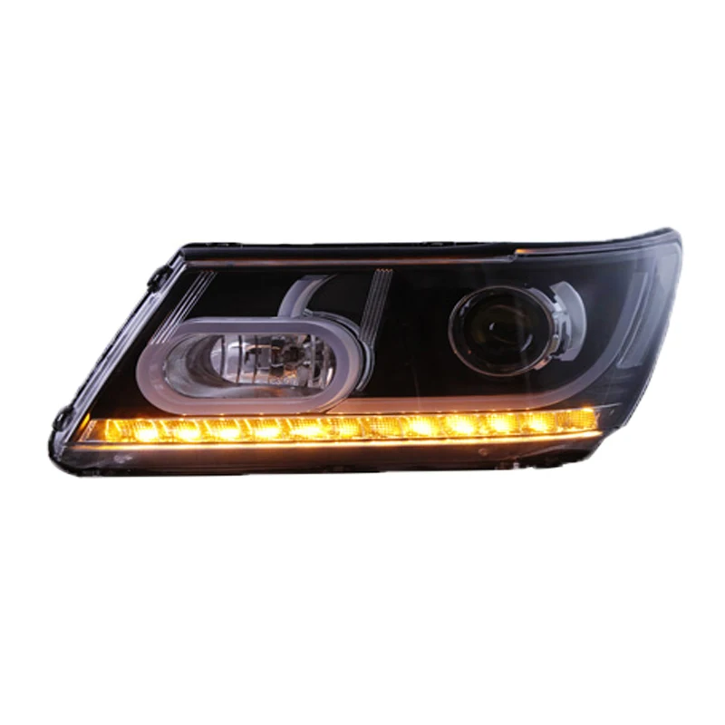 Untuk Dodge JCUV Journey 2009-2016 Lampu Depan LED Fiat Freemont LED DRL Hid Angel Eye Bi Xenon Beam Aksesori