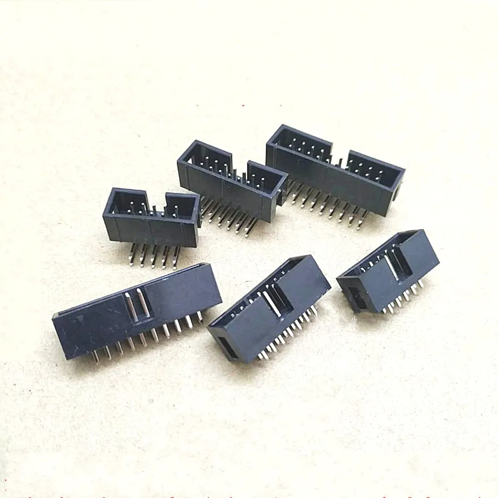 100pcs Dip 6/10/20/26/34/40 PIN 2.54MM pitch MALE SOCKET straight idc box headers PCB CONNECTOR DOUBLE ROW 10P/20P/50P DC3 HEADE