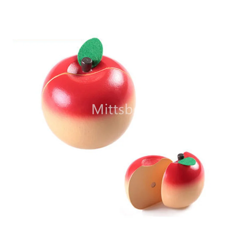 Simulation Magnetic Montessori Fruit Play House Strawberry Watermelon Banana Durian Seasoning Baking Toy Wooden Educational Toys