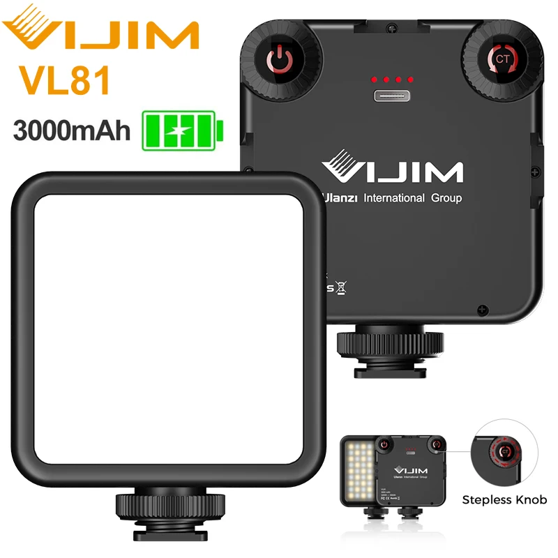 VIJIM VL81 Video Lamp 3200-5600K  Dimmable MIni Vlog Fill Light With Cold Shoe for Smartphone SLR Camera Youtube Live Broadcast