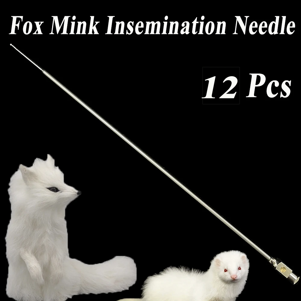 

12PCS Fox Mink Stainless Steel Artificial Insemination Needle Side Shot Sperm Injection Semen Deposition Supplies Farming Tools