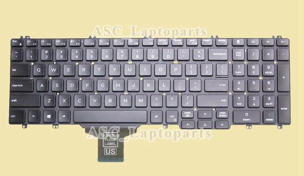 لوحة مفاتيح QWERTY الأمريكية الجديدة لأجهزة DELL Precision 3500 3501 3540 15-3541 خط العرض 5500 5501 2019 باللون الأسود ، مع إضاءة خلفية ، مع مؤشر