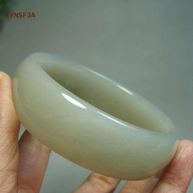 

CYNSFJA New Real Rare Certified Natural Hetian Jade Nephrite Lucky Amulets Jade Bracelet Bangle 60mm High Quality Elegant Gifts