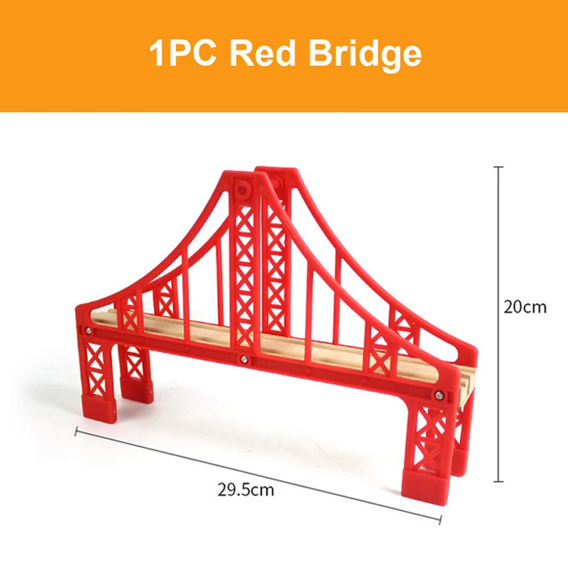 Wooden Railway Track Bridge Accessories All Kinds Of Wood Track Variety Component Fit For Brand Tracks Educational Toys