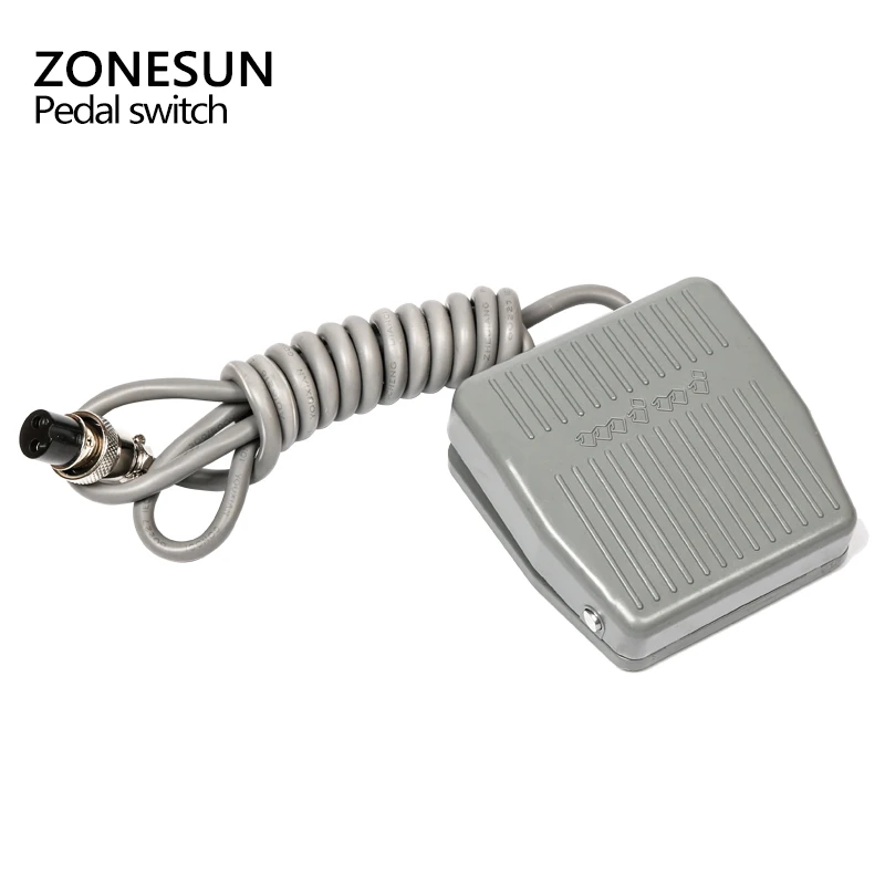 ZONESUN-Interruptor de pedal de TFS-201, interruptor de Pedal con línea de reinicio automático, Cable de 1,4 m de longitud para máquina de llenado eléctrica