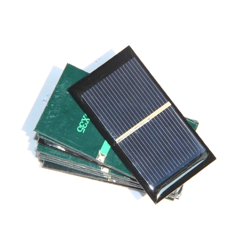 0.5 فولت 600MA لوحة طاقة شمسية متعددة البلورات صغيرة صغيرة وحدة الخلايا الشمسية شاحن بطارية التعليم عدة 65*35 مللي متر 5 قطعة
