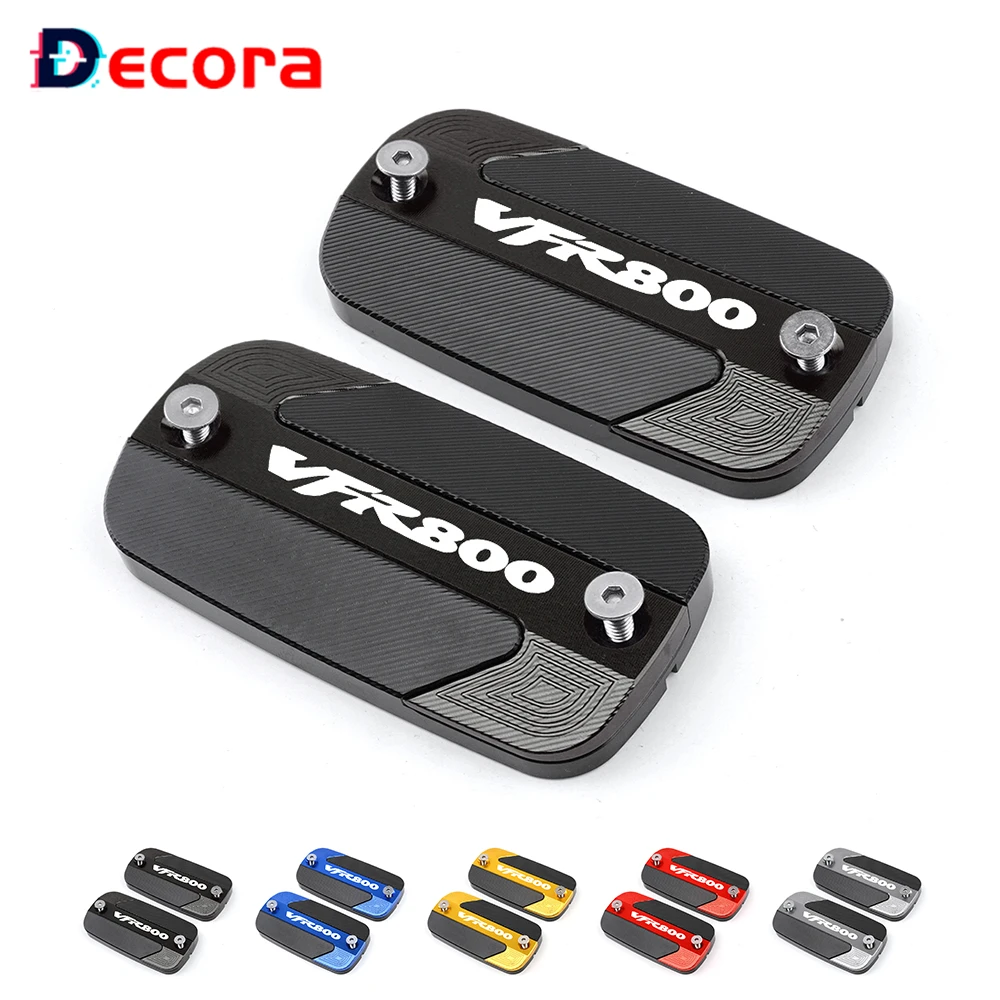 One Pair Logo VFR800 For Honda VFR800 VFR 800 2002-2016 CNC Motorbike Brake Fluid Fuel Reservoir Oil Tank Cover Cap Accessories