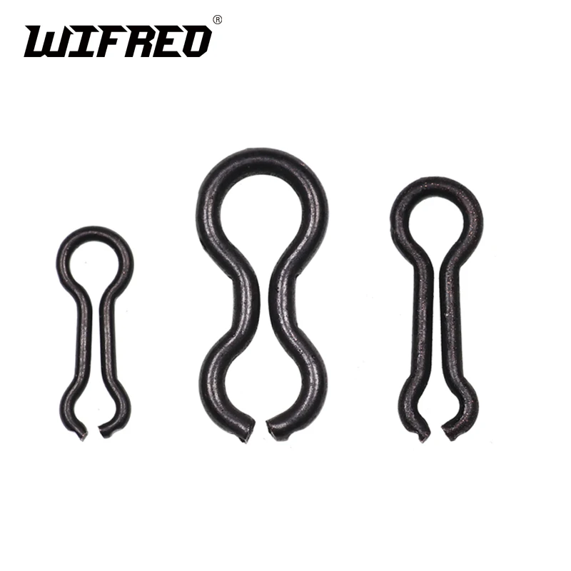 Wifreo 100/50PCS Pack Fishing Sinker Eyelets Leader Snap Brass Splay Ring screw DO IT MOULD LOOPS Carp Fishing Leades Matt Black