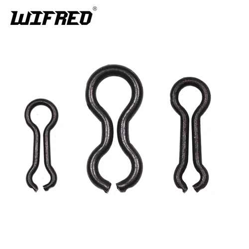 Wifreo, paquete de 100/50 Uds., ojales de plomo para pesca, líder a presión, anillo de latón, tornillo DO IT MOLD LOOPS, hojas de pesca de carpa, negro mate