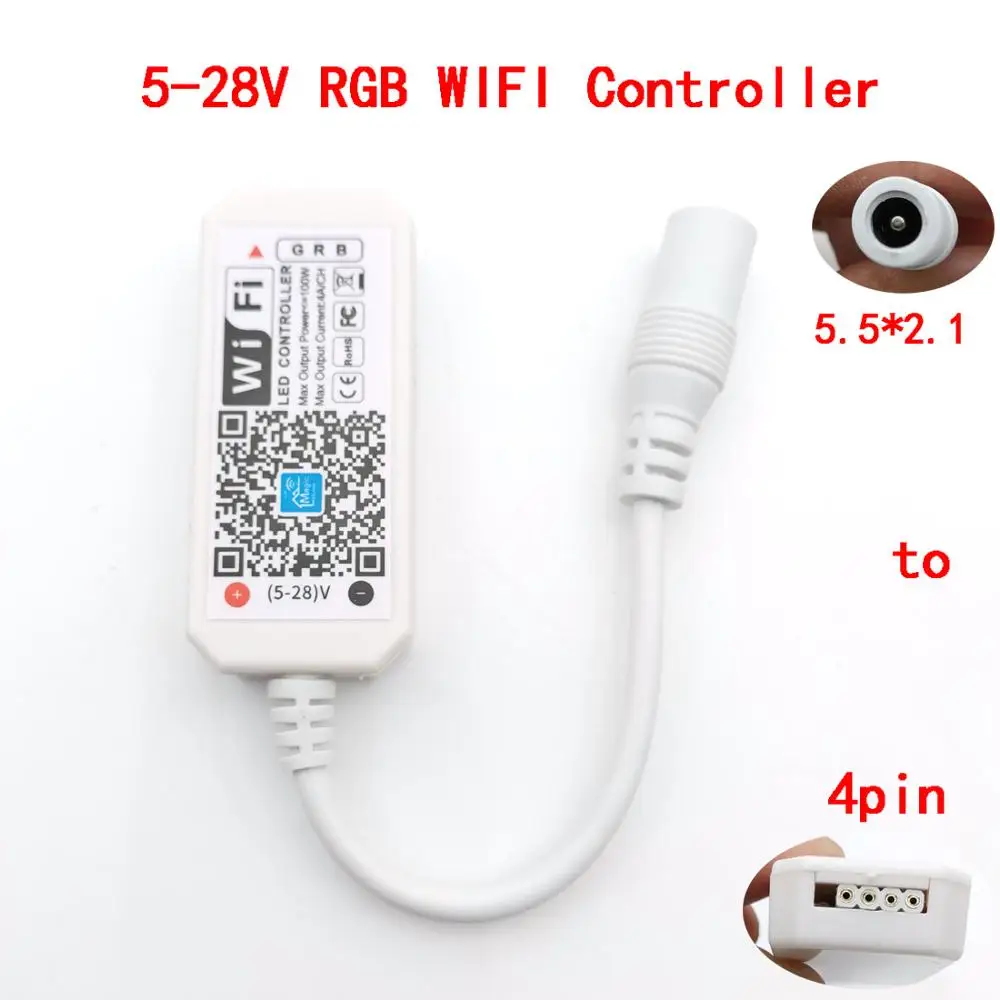 DC5V 12V 24V RGB Led Wifi Controller RGBW Bluetooth-compatible WiFi LED controller For 5050 2835 WS2812B led strip Power switch