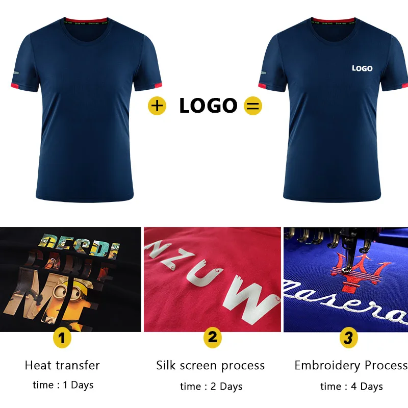 Summer Men’s And Women’s Quick-drying T-shirt Custom Logo Printing Embroidery Team Sportswear Running Shirt, 99.9% Fiber