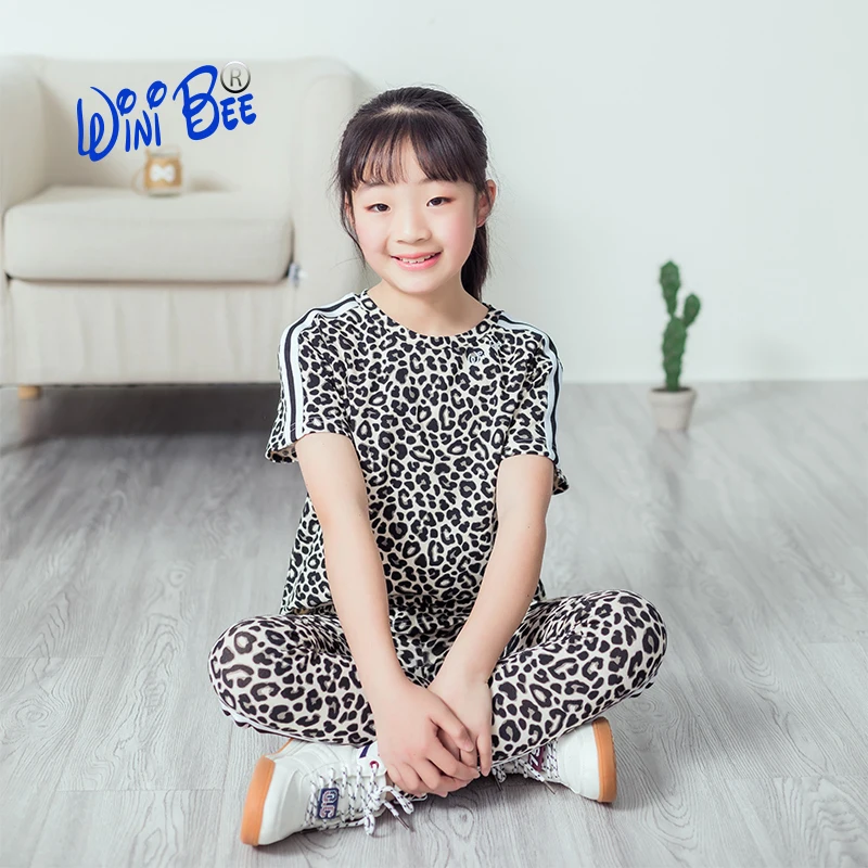 Girls Clothing Set 2020 Summer Leopard Print Girls Clothes Kids T Shirt+Leggings 2PCS Suits For Girls Clothes 8 10 12 14 16Years