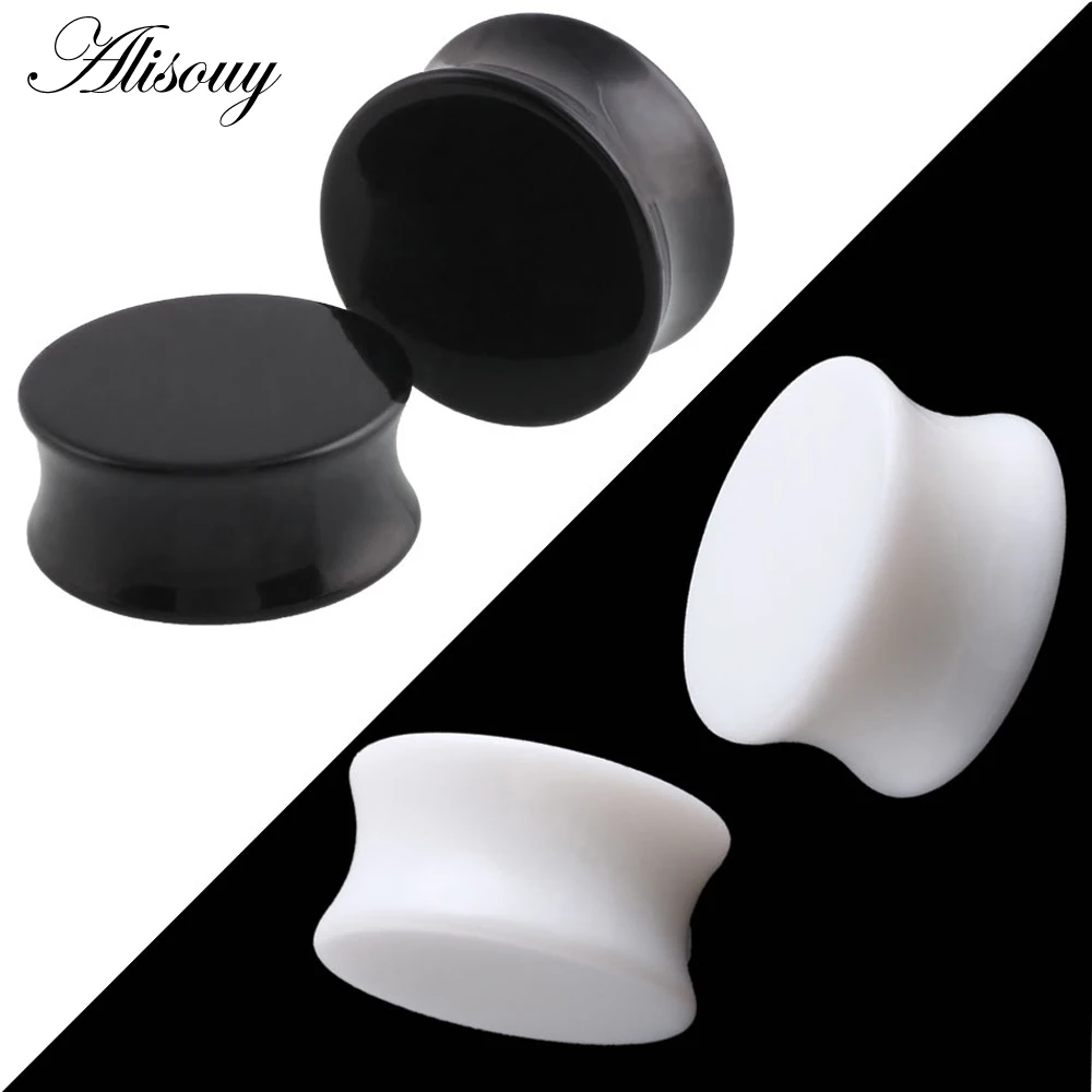 Alisouy Pair Saddle Acrylic Ear Plugs Tunnels Piercigns Plug Ear Expanders Stretchers Earring Gauges for Men Women Body Jewelry